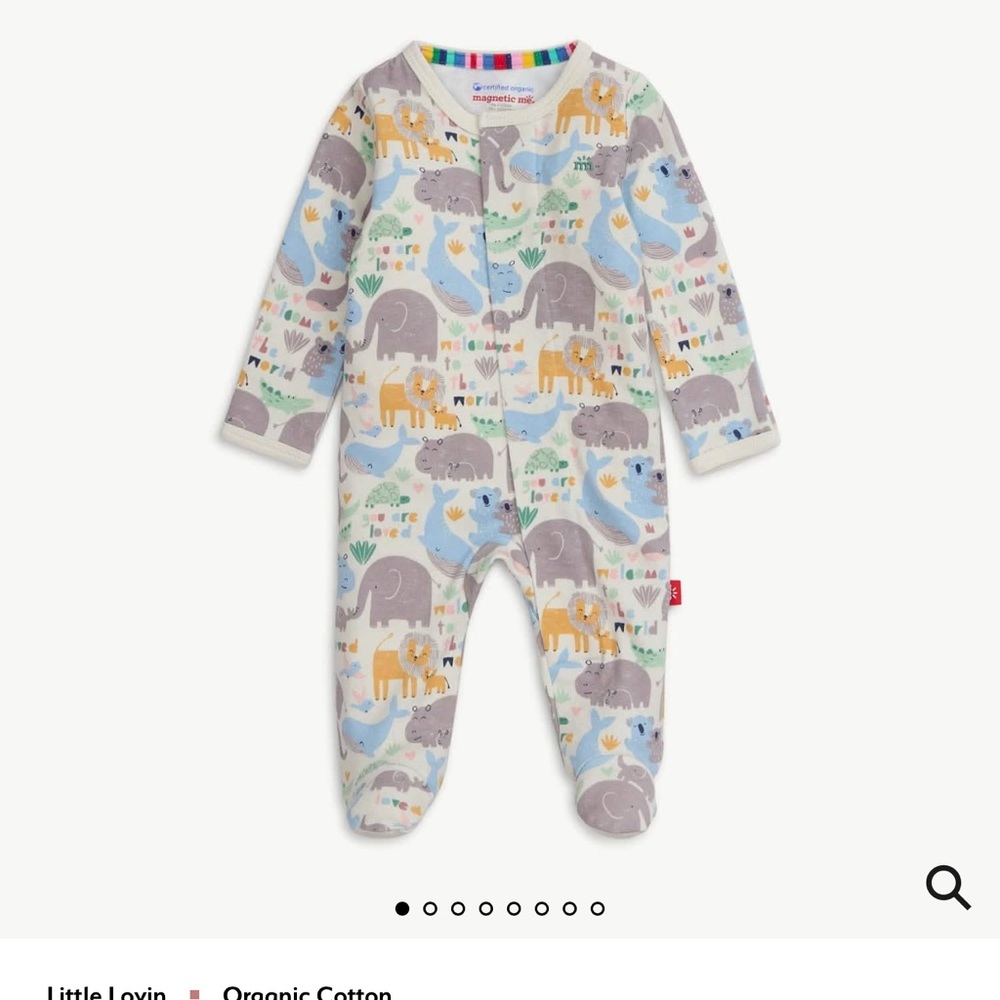 Magnetic Me Multicolor Animal Print Kids Footie